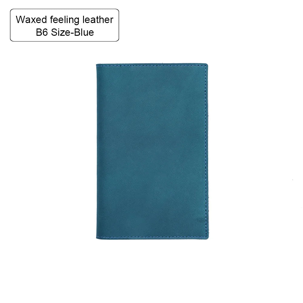 100% Genuine Leather Cover A5A6B6 Sketchbook Planner with Grid Blank Insert Retro Notebooks and Journals Diary Cover Stationery