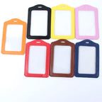 Pu Leather Card Holders Id Badge Case Clear And Color Border Lanyard Holes Bank Credit Id Badge Holders Accessories Wholesales