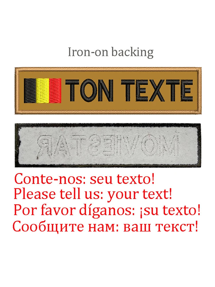 Embroidery Custom Patch  Hook And Loop Backing Iron On Sewing ID Tag Name Stripes For Clothing Dog Collar Harness Backpacks Hat