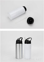 600ML Bottle with Straw DIY Customized Colorful Print LOGO for Travel Sport Team Company Promotion Kids Photo Aluminium Portable