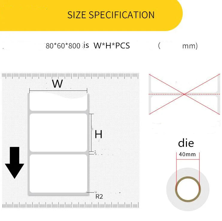 Direct Thermal Label Roll Width20mm-60mm Kraft Adhesive Thermal Barcode Sticker Shipping label for Zebra Godex Gprinter Xprinter