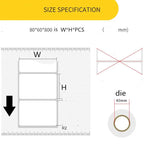 Direct Thermal Label Roll Width20mm-60mm Kraft Adhesive Thermal Barcode Sticker Shipping label for Zebra Godex Gprinter Xprinter