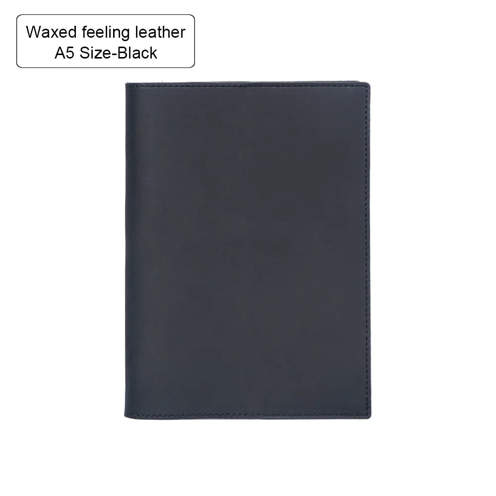 100% Genuine Leather Cover A5A6B6 Sketchbook Planner with Grid Blank Insert Retro Notebooks and Journals Diary Cover Stationery