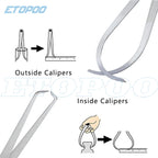 2pcs Calipers 150-450mm Metal Caliper Firm Joint Inside and Outside Caliper Steel Machinist Carving Measurement Tool