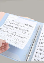 Piano Music Binder A4 3-Rings Sheet Music Folder Transparent Sleeves Music Scores A4 Folder With Rings
