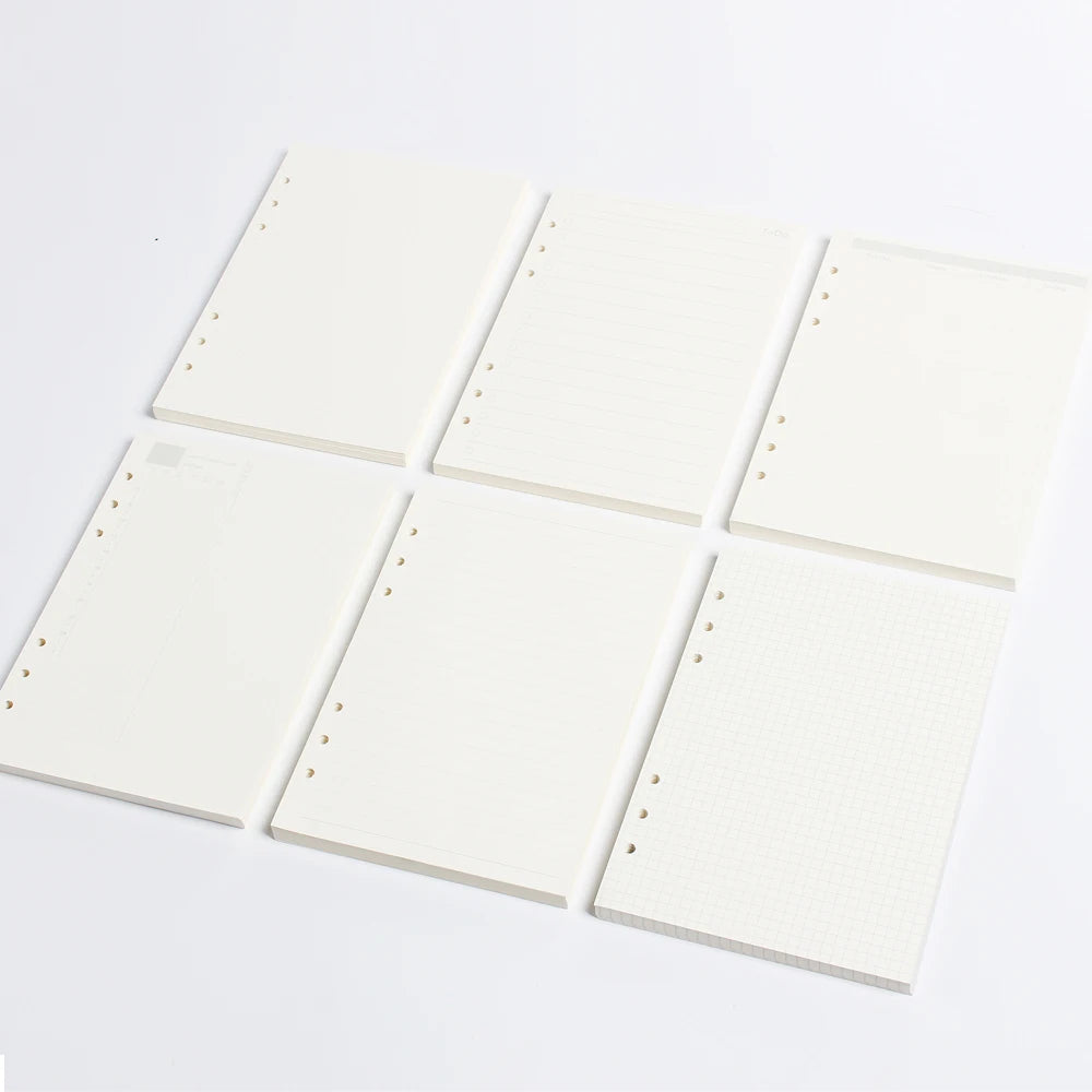 Diary 2025 Classic 6 Holes Binder Notebook Inner Paper Core/refilling Inner Papers:line,grid,dots,list,daily Weekly Monthly Plan