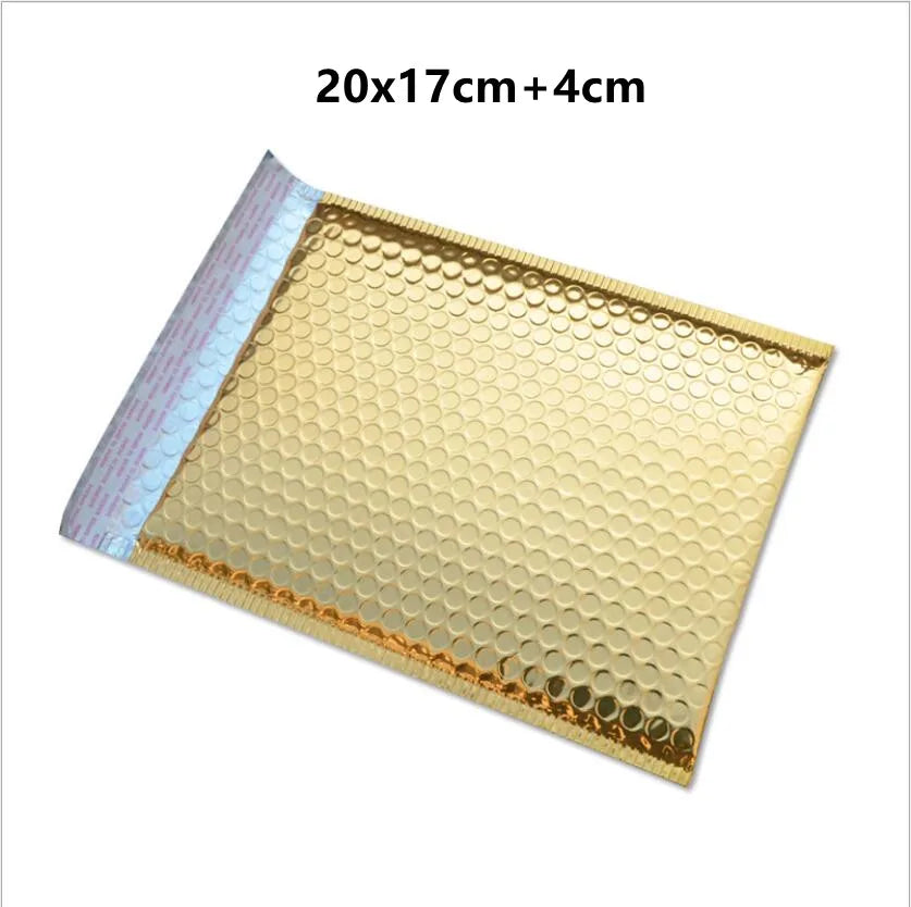 50pcs Rose Gold Poly Bubble Mailer Envelopes Aluminum Foil Padded Envelopes Self Seal Bubble Shipping Mailer Bags
