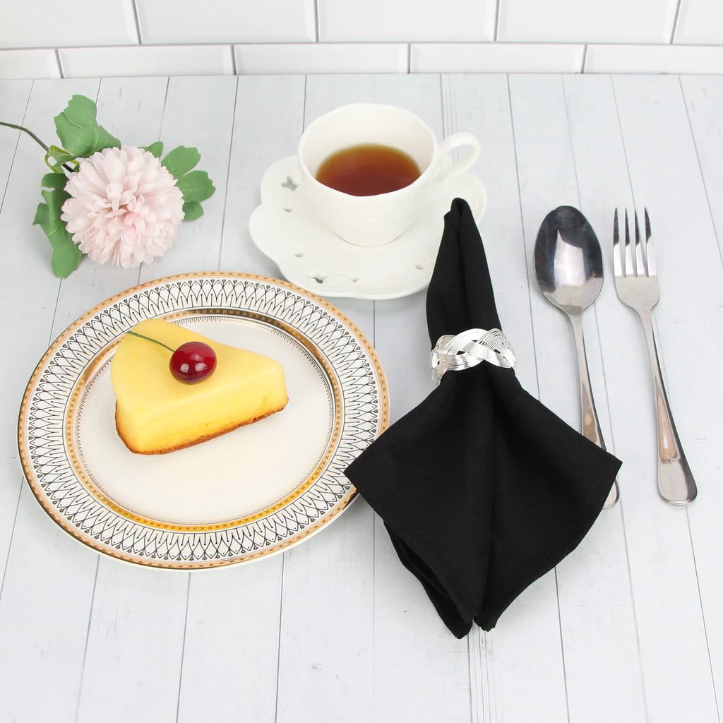 Set of 12 PCS 40x40cm Cotton Linen Blended Cloth Napkins Placemats Soft Dining Table Tea Towels For Home & Events Use