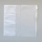 Traveler's Notebook PVC Storage Bag Pouch with Zipper Card Pocket Portable A5/Standard Size Passport Folder - 4 Sizes Available