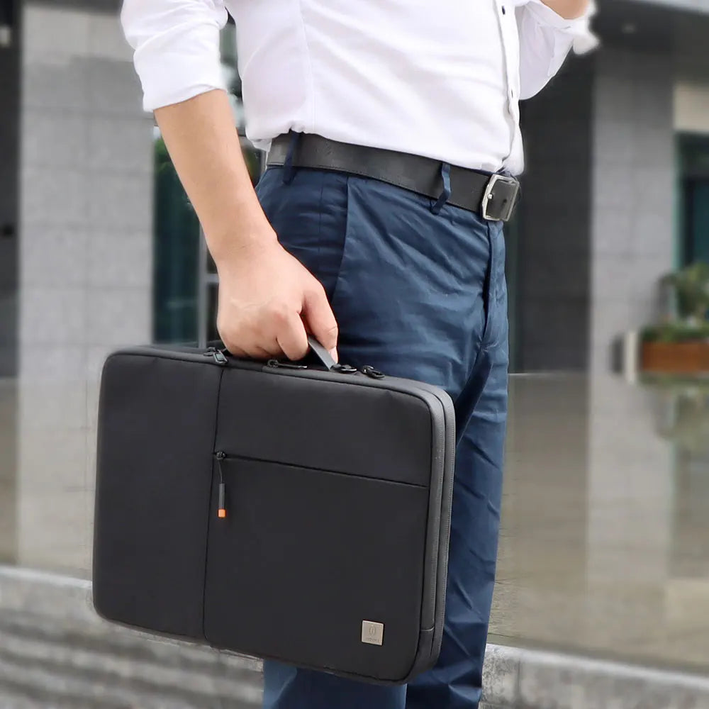 WIWU New Portable Laptop Sleeve 13 14 Double Layer Laptop Bag for MacBook Air 15 Air 13 2025 Case Waterproof Bag for Laptop 15.6