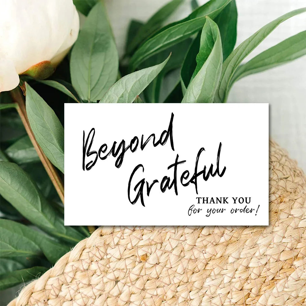30pcs/pack Pink Thank You Card For Supporting Business Package Decoration "Gorgeous Thanks" Business Card Handmade With Love