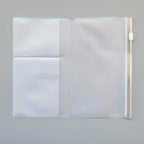 Traveler's Notebook PVC Storage Bag Pouch with Zipper Card Pocket Portable A5/Standard Size Passport Folder - 4 Sizes Available