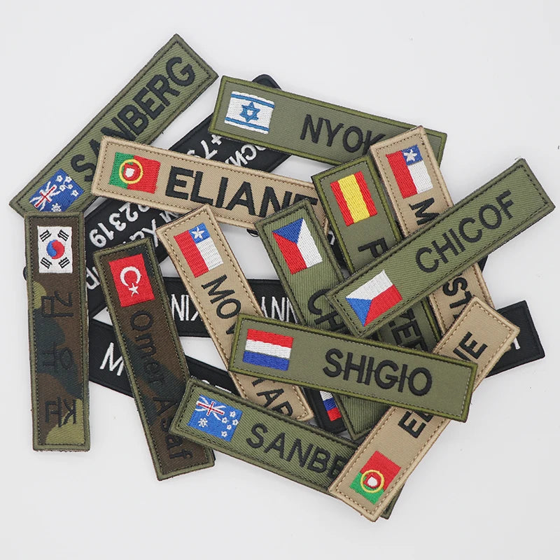 Embroidery Custom Patch  Hook And Loop Backing Iron On Sewing ID Tag Name Stripes For Clothing Dog Collar Harness Backpacks Hat