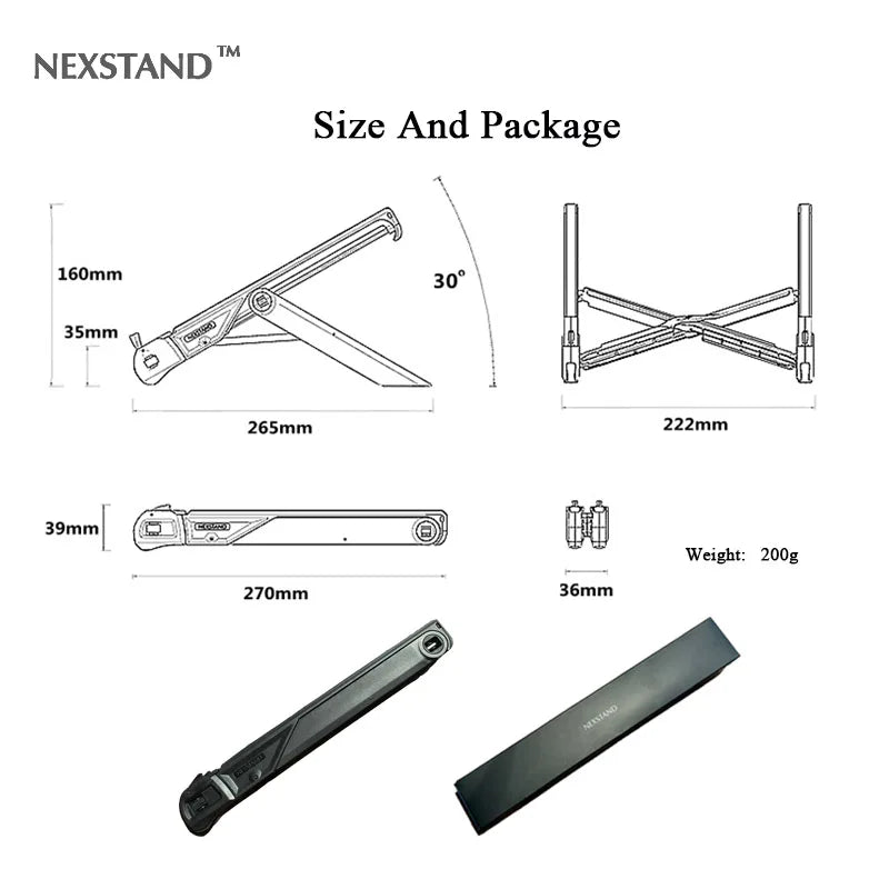 NEXSTAND K7 Laptop Stand Folding Portable Laptop House Office Ergonomic Stand Notebook Stand Notebook Suporte Laptop Accessories