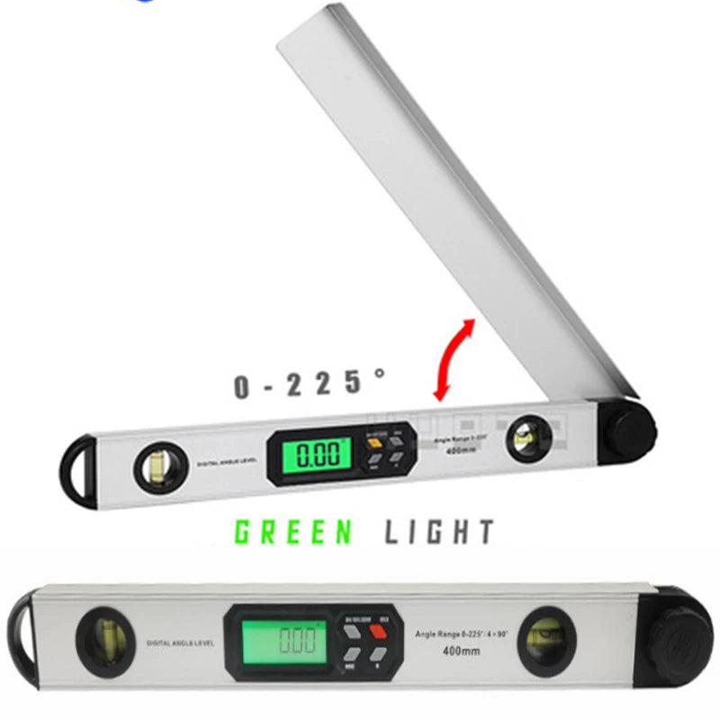 400mm / 250mm Digital Angle Finder Gauge 0-270 Degree Protractor Ruler Miltre Angle Finder Meter Spirit Level Back-Light