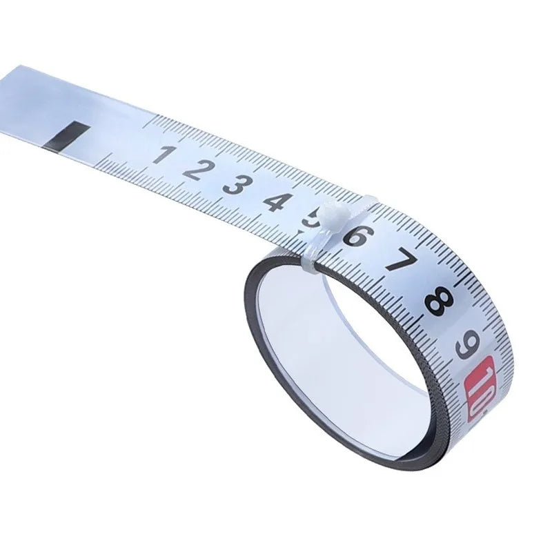1-5M Miter Track Tape Measure W19mm Steel Self Adhesive Scale Ruler for T-track Router Table Woodworking Workbench Measuring