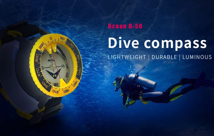 KANPAS 6BAR Scuba Diving Compass / Dive Compass / Compass Sea Navigation / Blue Compass Glow / Diving Luminous Signal