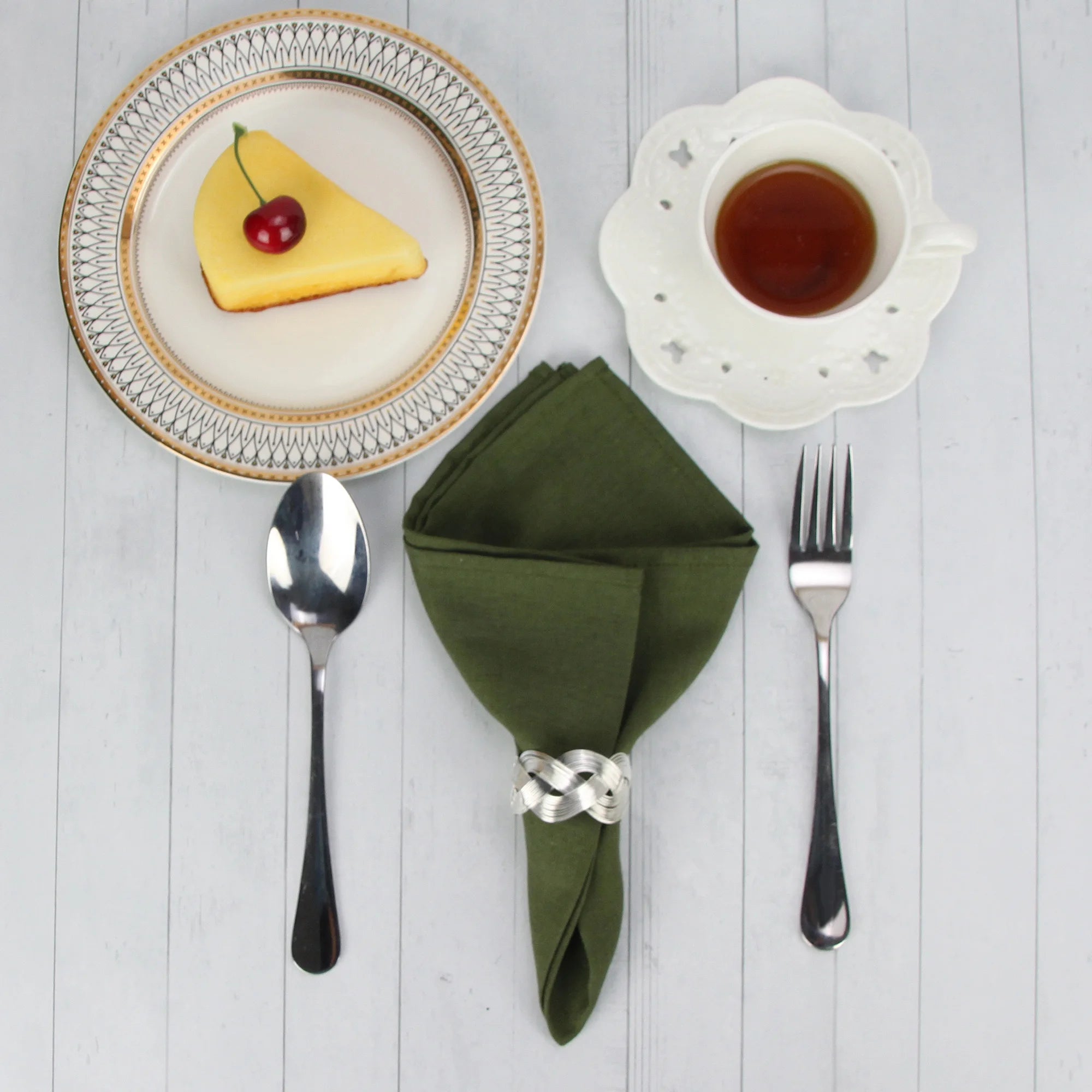 Set of 12 PCS 40x40cm Cotton Linen Blended Cloth Napkins Placemats Soft Dining Table Tea Towels For Home & Events Use