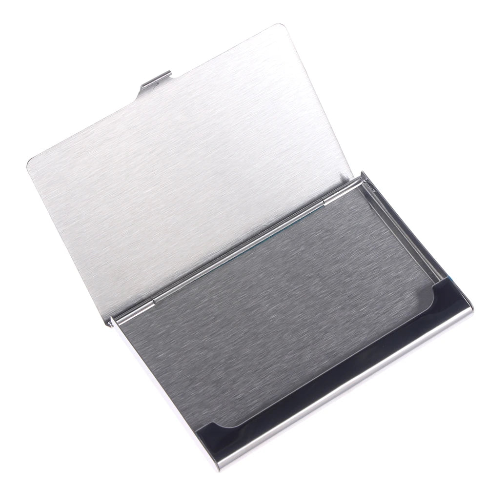 2022 New Waterproof Stainless Steel Business ID Credit Card Holder Luxury Silver Aluminium Case Cover Unisex Card Wallet
