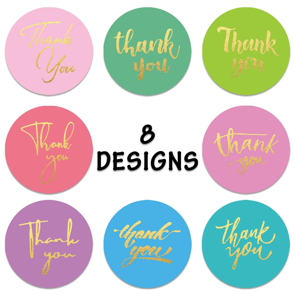 100-500pcs Laser Thank You Stickers for Small Business Holographic Silver Adhesive Labels for Bags Boxes Envelope Mail GIft