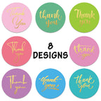 100-500pcs Laser Thank You Stickers for Small Business Holographic Silver Adhesive Labels for Bags Boxes Envelope Mail GIft