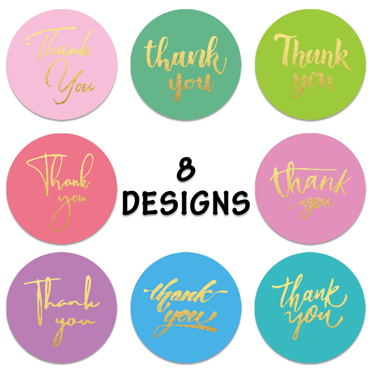 100-500pcs Laser Thank You Stickers for Small Business Holographic Silver Adhesive Labels for Bags Boxes Envelope Mail GIft