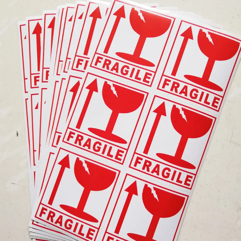 120pcs 80*90mm Warning Shipping Label Fragile Products Box Sticker