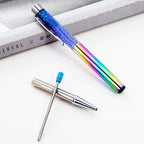 Lytwtw's Ballpoint Pen Oil Metal Office School Supplies Stationery Spinning Rose Gold Gift Cute Clip Glitter