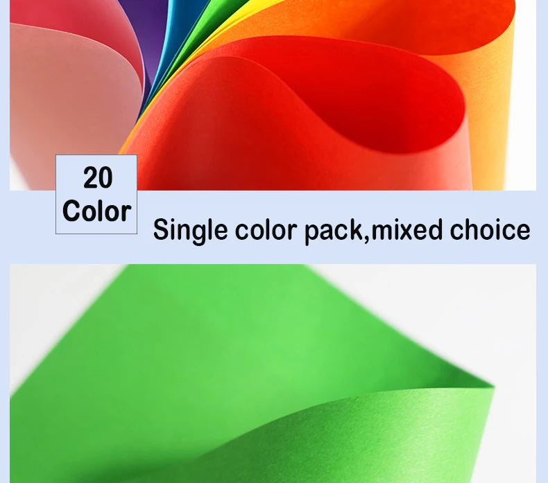 100/200 SheetS A4 Color Copy Paper 80G 20 Colors Can Choose For DIY Handmade Office A3 Inkjet Laser Colorful  Printing Paper