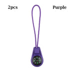 2Pcs EDC Mini Compas with Zipper Tail Rope Paracord Bracelet Gear Survival Keychain Camping Hiking Pocket Compasses Outdoor Tool