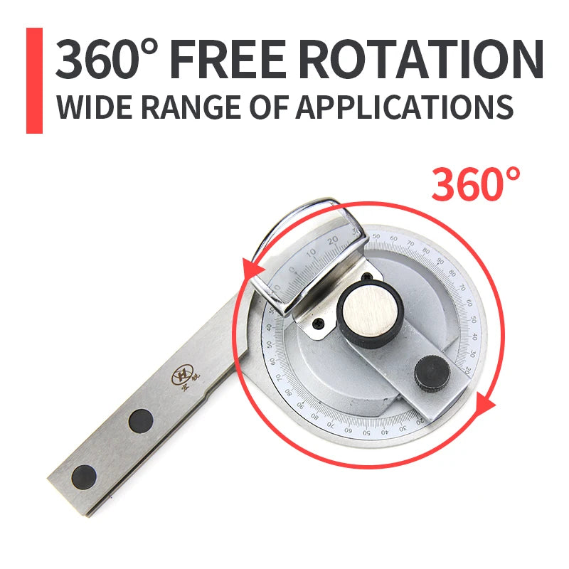 320/360° Universal Angle Ruler Carbon Steel Protractor Angle Measuring Instrument Magnifying Glass Woodworking Measuring Tools