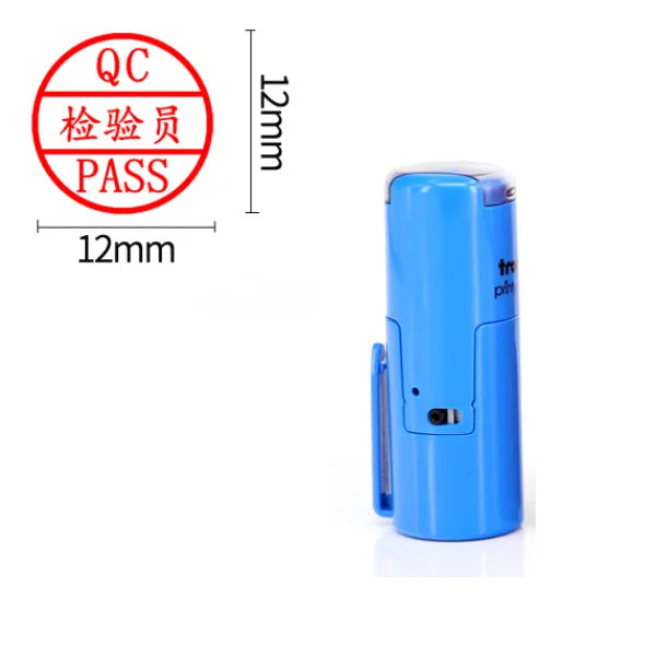 DIY Custom QC Inspect  Self-Inking Pocket Stamp Laser Engraved Rubber Seal Stamp