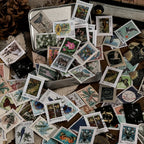 Yoofun 46pcs/pack Vintage Stickers Postage Stamp Sticker Retro Museum Flower Plants Castle Label for Scrapbooking Journal DIY