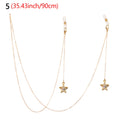 New Fashion Women Eyeglass Chain Hollow Star Pearl Beaded Sunglasses Reading Glasses Lanyard Eyewear Holder Neck Strap Rope