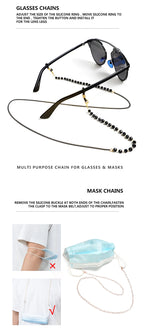 Skyrim Elegant Clear Zicron Crystal Beaded Lanyand for Glasses Sunglassess Chain Eyeglasses Strap Rope Eyewear Cord Accessories