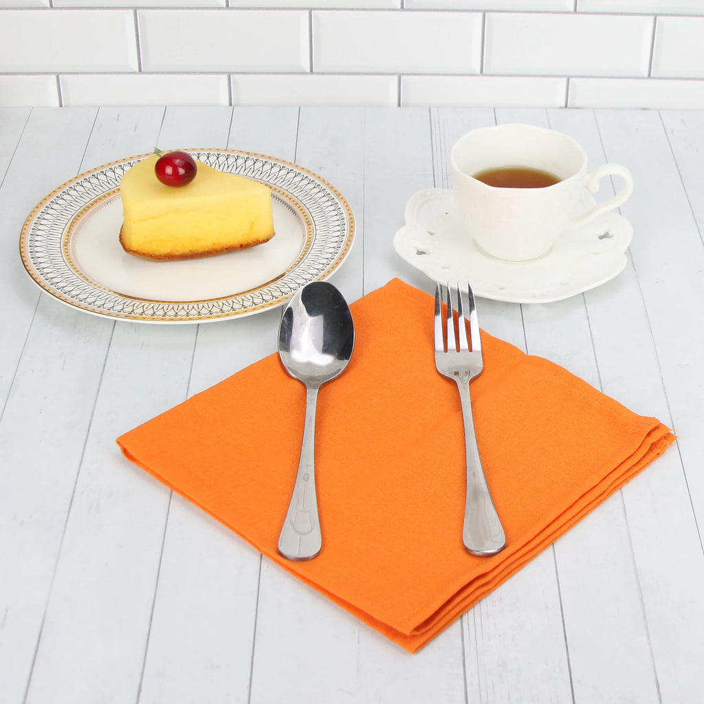 Set of 12 PCS 40x40cm Cotton Linen Blended Cloth Napkins Placemats Soft Dining Table Tea Towels For Home & Events Use