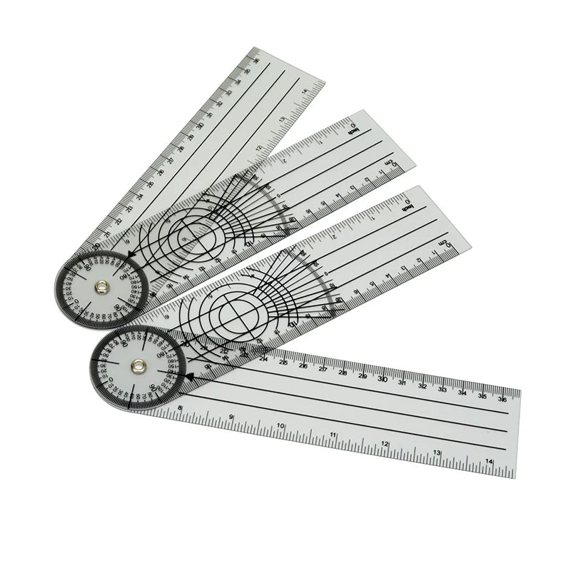 2 in 1 Pain Goniometer Spinal Goniometer Ruler Motion Tester Pain Rating Scale 360 Professional Medical Protractor Angle Ruler