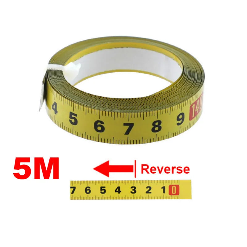 Metric Steel  Miter Track Tape Measure 0.5'' Self Adhesive Scale Ruler Tape 1-5M For Router Table Saw T-Track Woodworking Tools