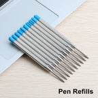 5Pcs/Set Metal Ballpoint Pen Promotional Pens G2 Refill Blue Ink Automatic Ballpoint Pens Set For School stationery office Pen