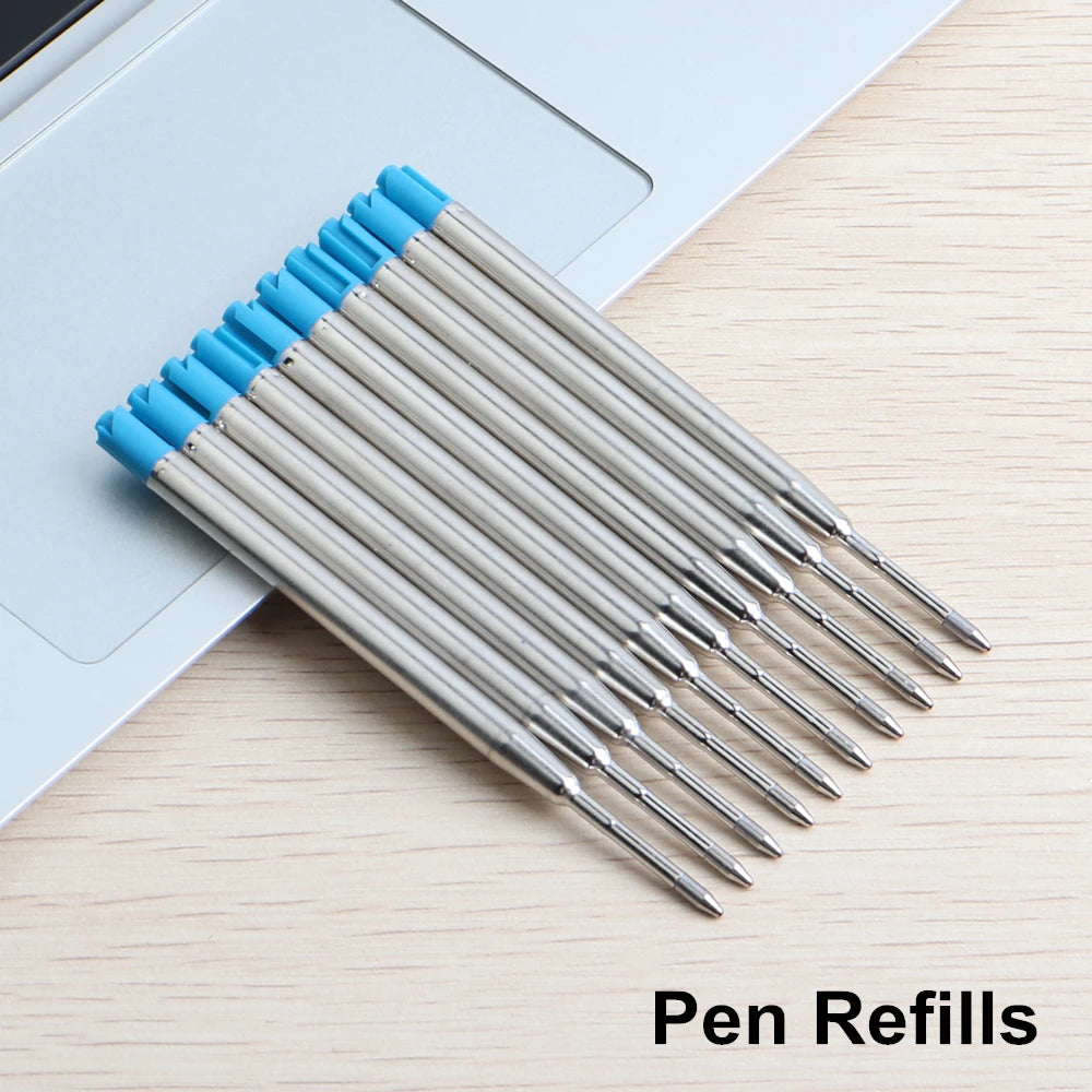5Pcs/Set Metal Ballpoint Pen Promotional Pens G2 Refill Blue Ink Automatic Ballpoint Pens Set For School stationery office Pen