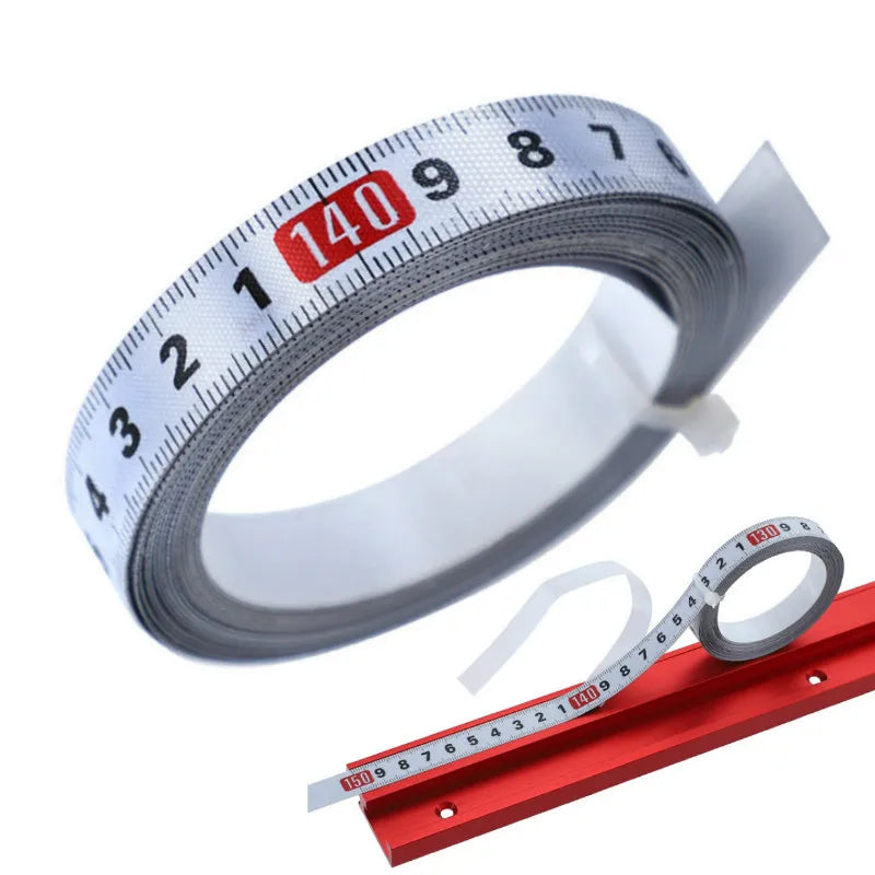 1-5m Stainless Steel Miter Track Tape Measure Self Adhesive Metric Scale Ruler Rust-Proof Durable and Wear-Resistan Ruler