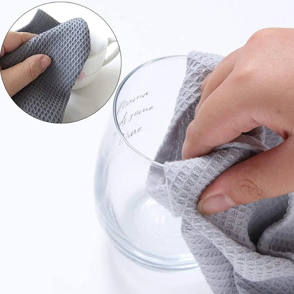 Ultra Soft Absorbent Tea Towel,Waffle Weave Cotton Dish Rags,45x65cm Large Kitchen Dinner Plate Hand Towel,Cloth Napkins