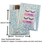 10PCS Holographic Metallic Bubble Mailer Laser Gift Bags Glamour Colorful Foil Bubble Envelopes Padded Shipping Mailing Envelope
