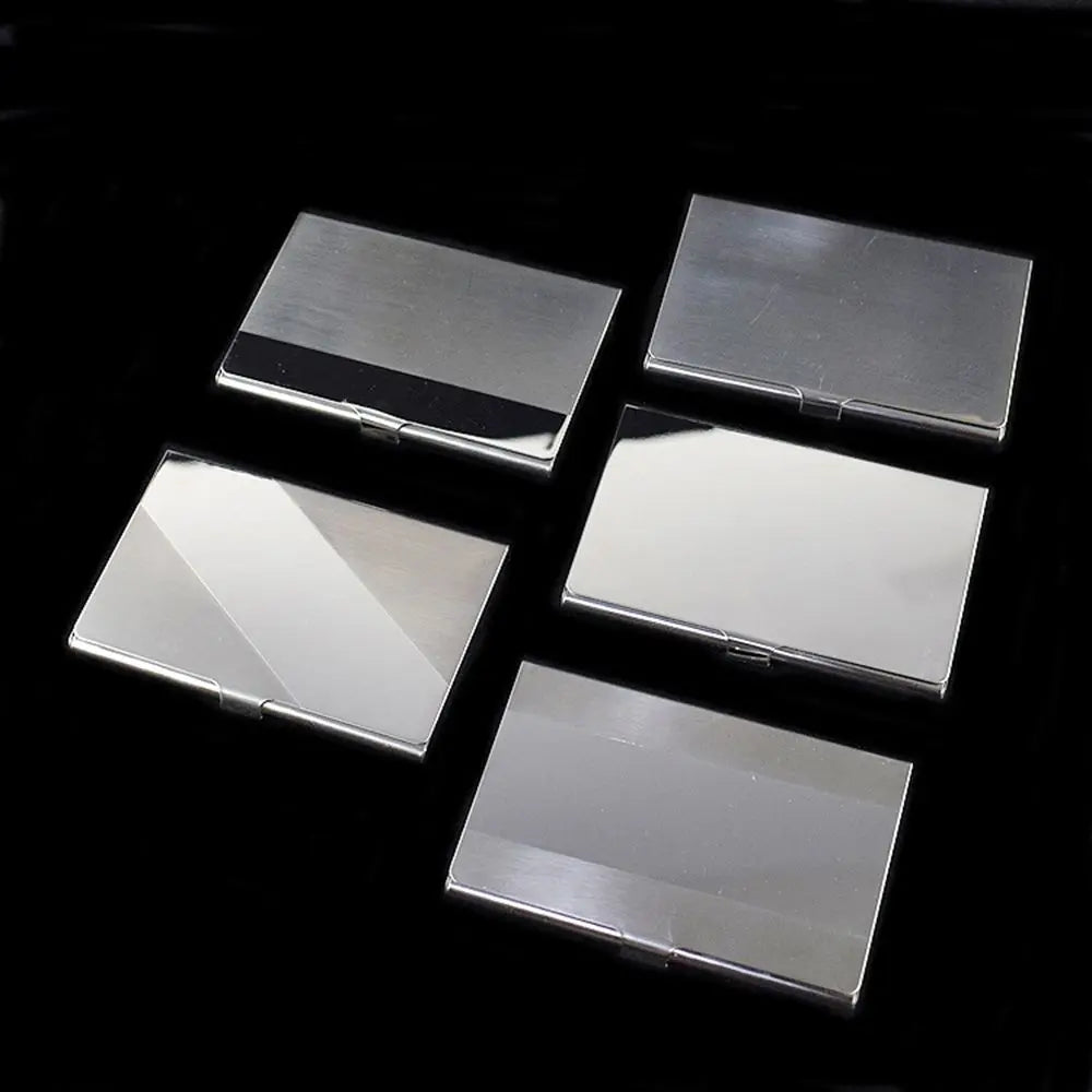 2022 New Waterproof Stainless Steel Business ID Credit Card Holder Luxury Silver Aluminium Case Cover Unisex Card Wallet