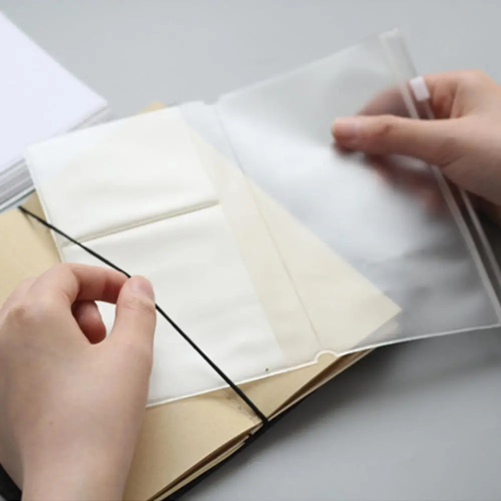 Transparent PVC Storage Bag for Traveler's Notebook Diary Day Planner Accessories Business Cards Notes Pouch Zipper Bag