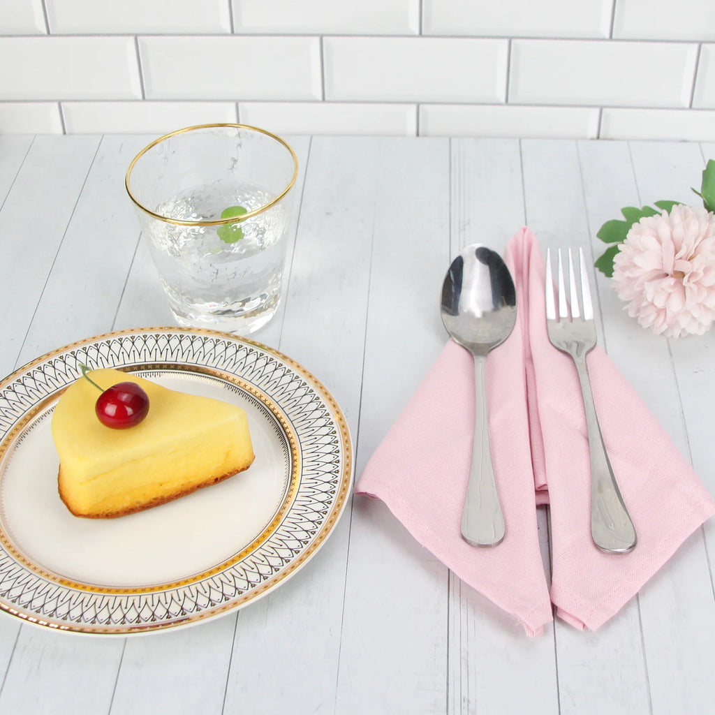 Set of 12 PCS 40x40cm Cotton Linen Blended Cloth Napkins Placemats Soft Dining Table Tea Towels For Home & Events Use