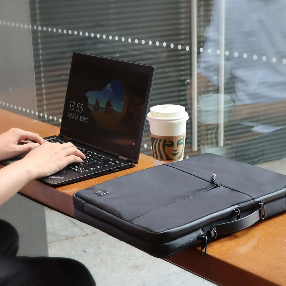 WIWU New Portable Laptop Sleeve 13 14 Double Layer Laptop Bag for MacBook Air 15 Air 13 2025 Case Waterproof Bag for Laptop 15.6