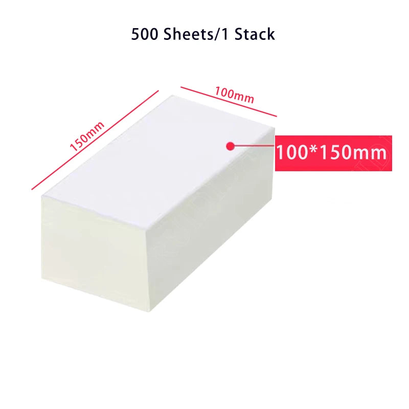 Thermal Paper for Printer Folded Thermal Shipping Label Shipping Barcode Sticker 100x100mm 4x4Inch/100x150mm 4X6Inch/76x130mm