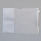 Traveler's Notebook PVC Storage Bag Pouch with Zipper Card Pocket Portable A5/Standard Size Passport Folder - 4 Sizes Available