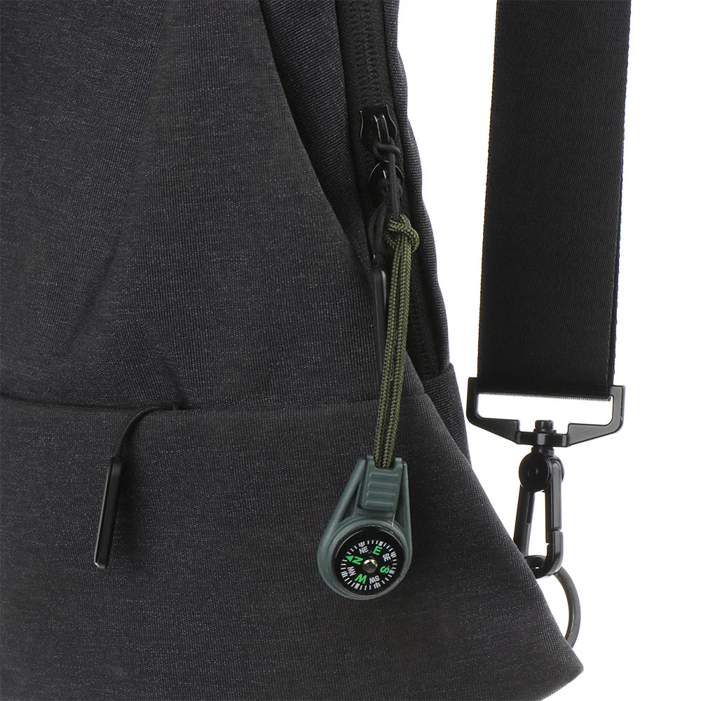 2Pcs EDC Mini Compas with Zipper Tail Rope Paracord Bracelet Gear Survival Keychain Camping Hiking Pocket Compasses Outdoor Tool
